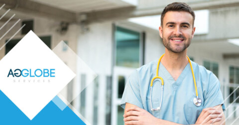 male nurses smiling crossing his arms