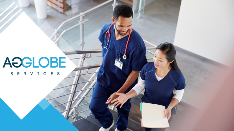 An image of two Healthcare Professionals inside a hospital