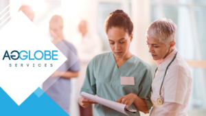 Healthcare professionals looking at a document
